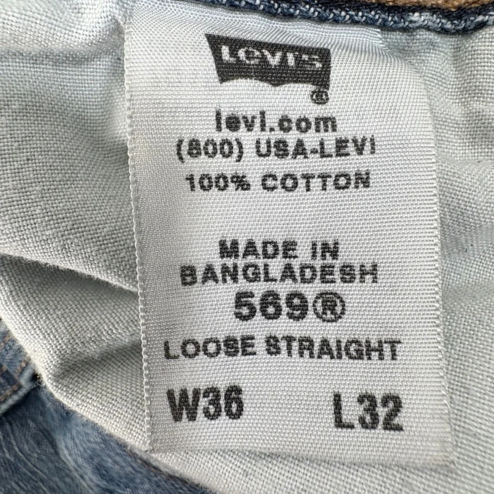 Levi's 569 Loose Straight Jeans Mens 38x30 Blue Denim Baggy Y2K Streetwear